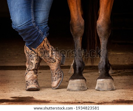 Cowboy boots and horse hooves