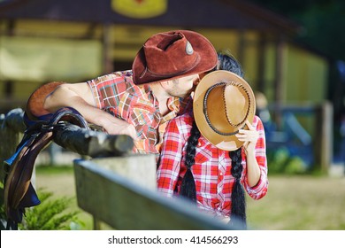 Cowboy Couple Kissing Guy Girl Cowboy Stock Photo 414566293 | Shutterstock