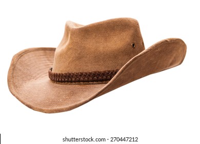 cowboy hat closeup isolated on a white background