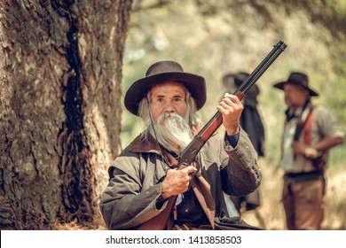 Cowboy Life: Pistol Shooting In A Old Cowboy Action Shooting.