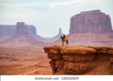 Cowboy looking at the horizon, Monument Valley Navajo Tribal Park - Shutterstock ID 1203523039