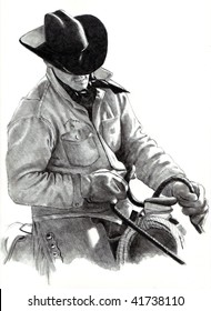 Cowboy Pencil Drawing