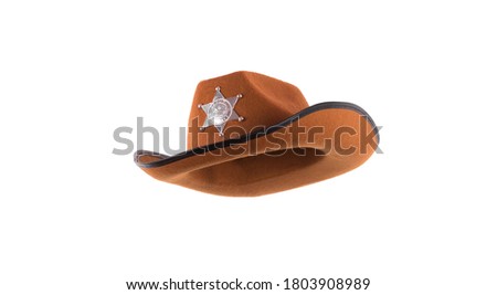 cowboy sheriff hat isolated on white background