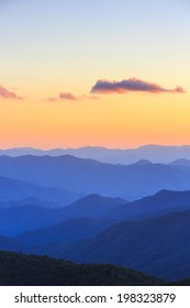 Cowee Mountain Overlook  Sunset Blue Ridge Parkway North Carolina