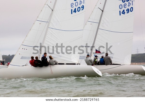 Cowes, UK - July 30 2022: Sailing action from Cowes\
Week 2022