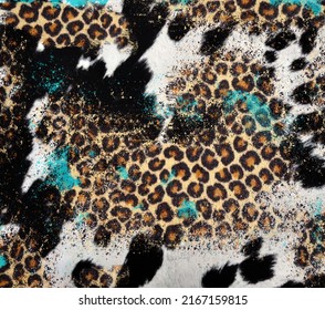 Cowhide Leopard Print Mixed With A Hint Of Blue