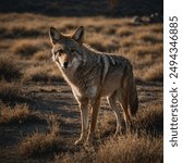 A coyote is a medium-sized canine native to North and Central America. It resembles a small wolf with a slender, agile body, long legs, and a bushy tail. Coyotes have a varied diet that includes small