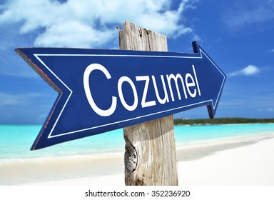 Cozumel Sign On The Beach