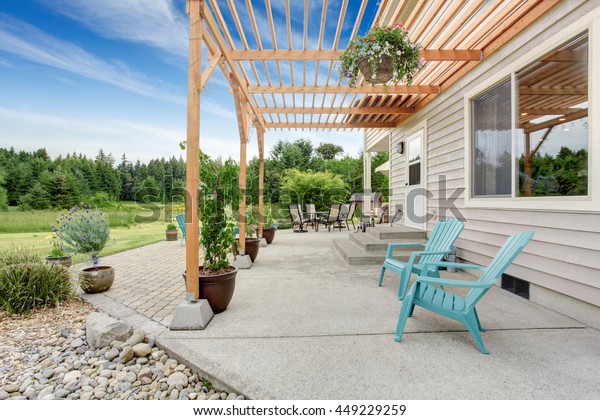 Cozy Backyard Patio Area Table Set Stock Photo Edit Now 449229259