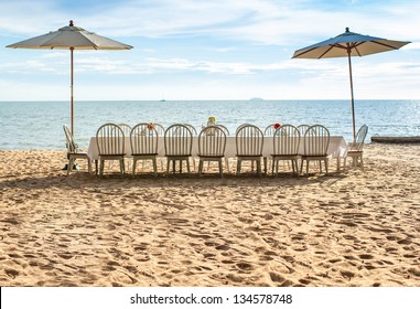 Cozy Beach Restaurant Table Setting