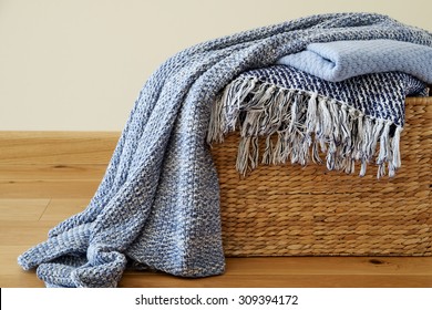 Cozy Blankets In The Basket