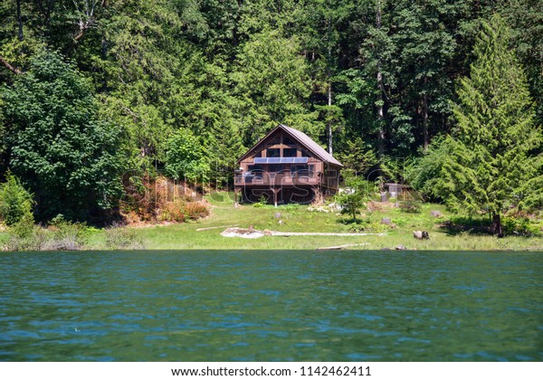 Cozy Cabin Woods By River Taken Stock Image Download Now