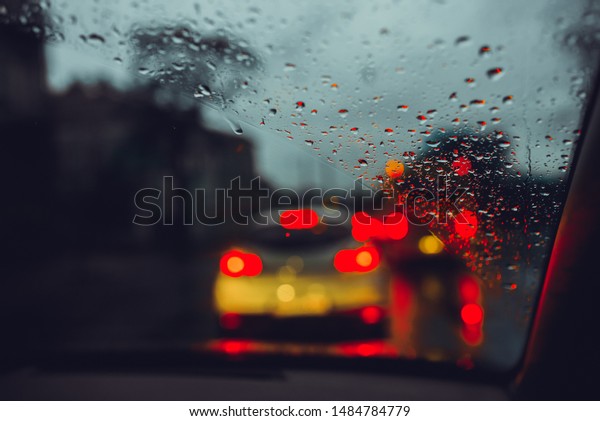 It’s cozy in the\
car when it rains outside