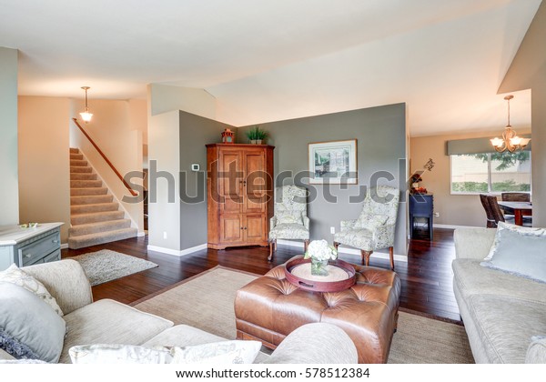 Cozy Family Room Interior Grey Walls Stock Photo Edit Now 578512384