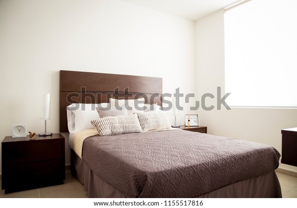 Cozy Master Bedroom Purple Blanket Stock Photo Edit Now