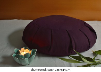 Cozy Meditation Cushion Mat And Candlelight For Zen Mindfulness Silent Retreat