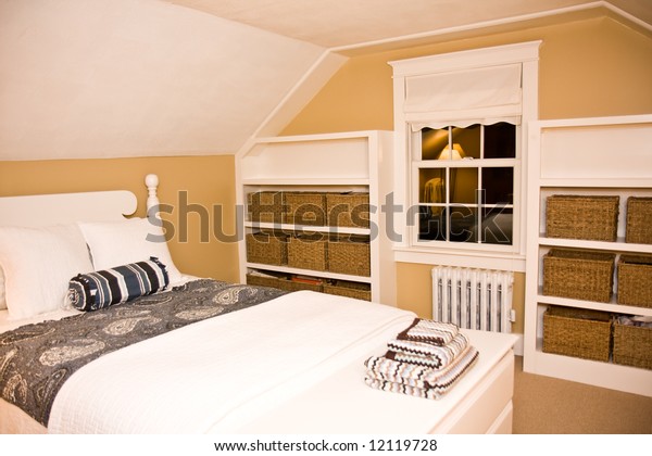 Cozy New England Style Bedroom Stock Photo Edit Now 12119728