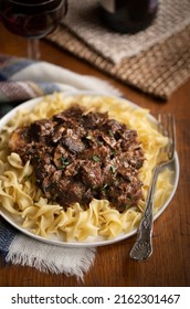 Cozy Plate Of Portabello Beef Burgundy For Cold Nights