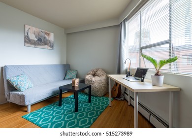 Cozy Studio Student Apartment With A Combined Living Room And Office.