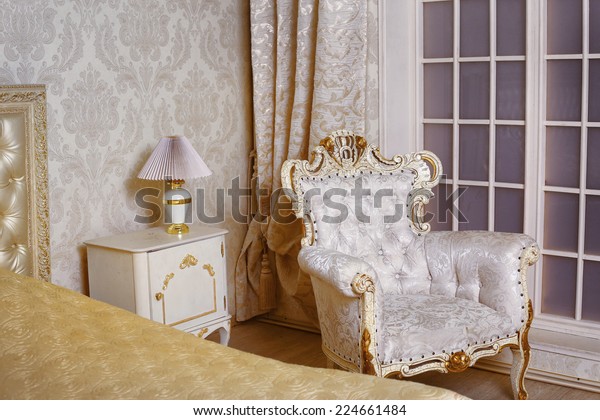 Cozy Stylish Vintage Corner Ivory Bedroom Stock Photo Edit Now