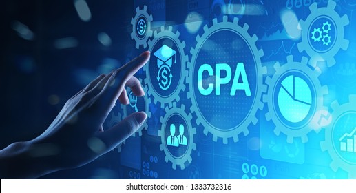CPA Certified Public Accountant Audit Business concept on virtual screen.