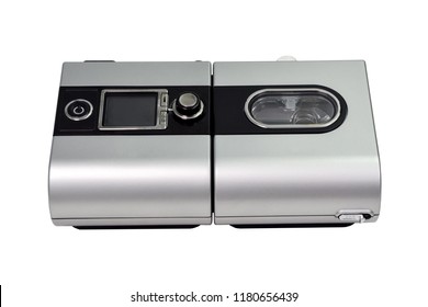 Cpap Continuous Positive Airway Pressure System. Cpap Machine With  White Background And Soft Focus