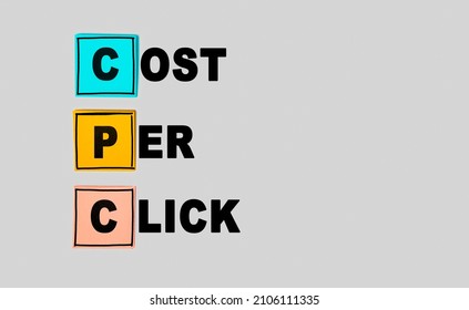 CPC - Cost Per Click abbreviation on gray background, taxes, depreciation and amortization