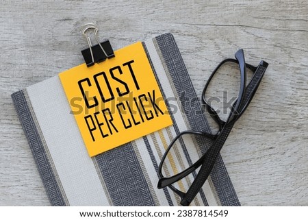 CPC Cost per Click. CPC Cost per Click message on a computer keyboard on a sticky note