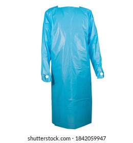CPE Protective Suit With Thumb Hole, Disposable Isolation Gown, Blue