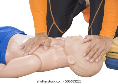 Cpr And Aed Training Victim Child Drowning Isolated