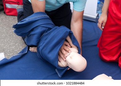 CPR. Baby Or Child First Aid Training.