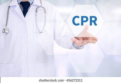 CPR      Cardiopulmonary Resuscitation Basic Life Support ( BLS )and Advanced Cardiac Life Support ( ACLS )( Mouth To Mouth Medicine Doctor Working With Computer Interface As Medical