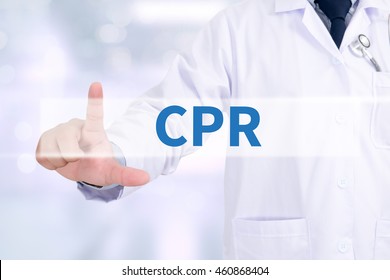 CPR      Cardiopulmonary Resuscitation Basic Life Support ( BLS )and Advanced Cardiac Life Support ( ACLS )( Mouth To Mouth Medicine Doctor Working With Computer Interface As Medical