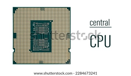 CPU Central Processing Unit or Microchip Computer isolated on white background