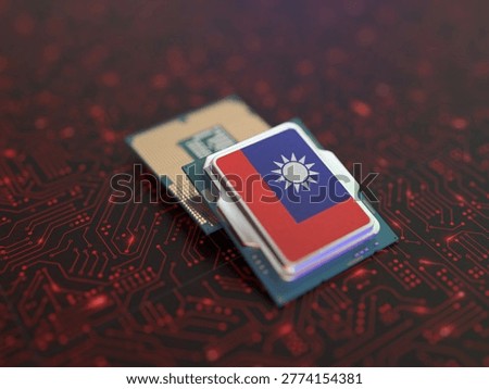 CPU or Chip With The Flag Of Taiwan