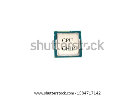 CPU chip on a white background