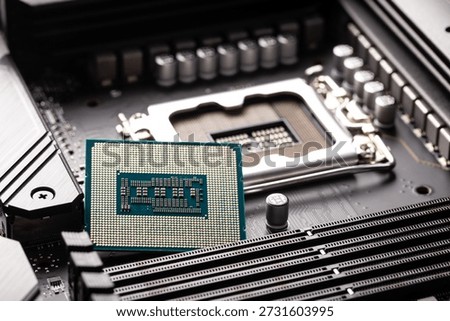 CPU computer circuit board abstract background.