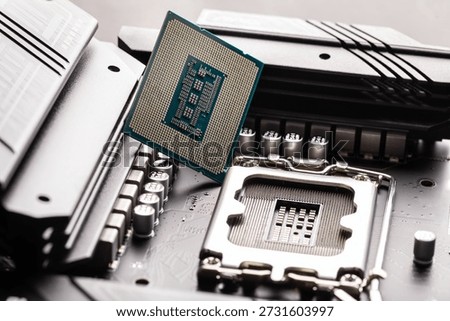 CPU computer circuit board abstract background.