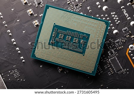 CPU computer circuit board abstract background.