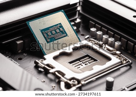 CPU computer circuit board abstract background.