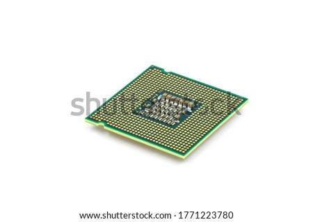 CPU isolated on a white background. CPU for a laptop. 