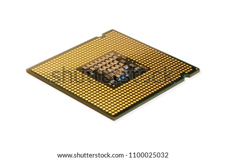 cpu processor chip isolated on white