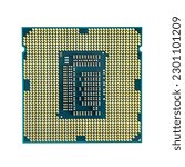 cpu processor chip on a white background. Equipment and computer hardware. Central Processing Unit., Microprocessor. Computer processor isolated on white