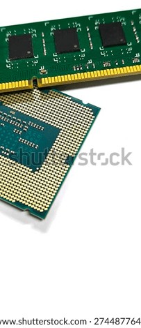 CPU and RAM for computers. Technological concepts.
