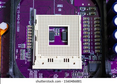 CPU Socket Of Computer Mainboard, The Processing Unit Of Microcomputer