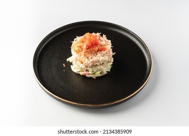 Crab With Apple, Cucumber And Wasabi Mayonnaise. Restaurant Menu