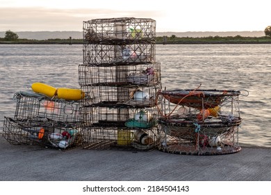 Crab Cages On The Everett Marina Dock.