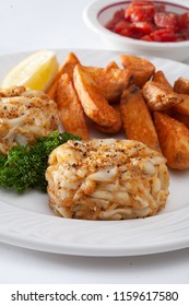 Crab Cake Dinner On Plate