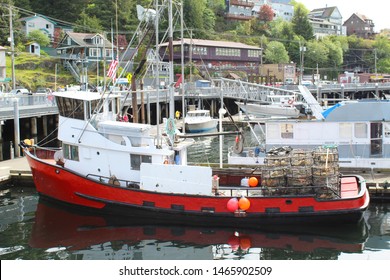 Crab Fishing Boat Docking In Ketchikan Alaska