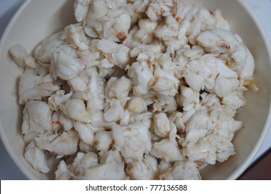 Crab Meat In A White Bowl